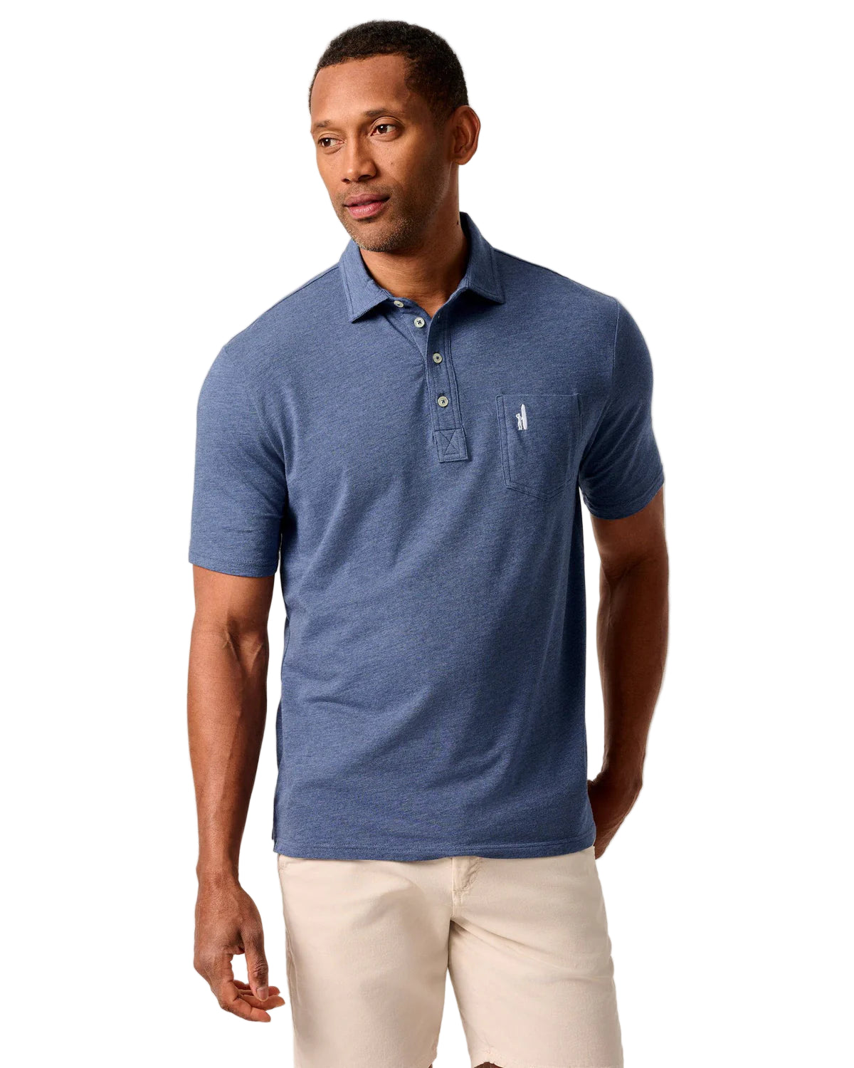 Johnnie-O Mens Heathered Original 2.0 Short Sleeve Polo Shirt