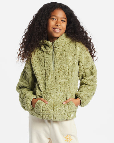 Billabong Girl's Just In Time Half Zip Pullover Fleece Sweatshirt