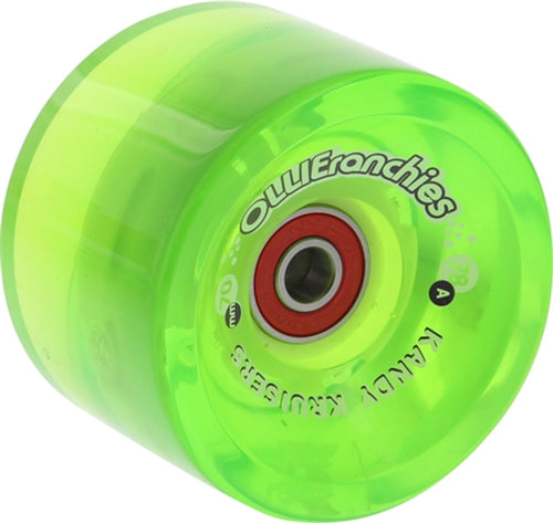 Kandy Kruiser Ranchies 70mm Green w/bearings Skateboard LED Wheels set