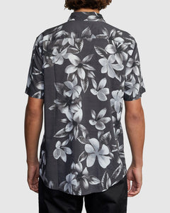 RVCA Mens Lanai Floral Short Sleeve Button Up Shirt
