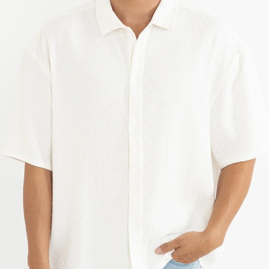 Rhythm Men's Leads Relaxed Check Short Sleeve Shirt
