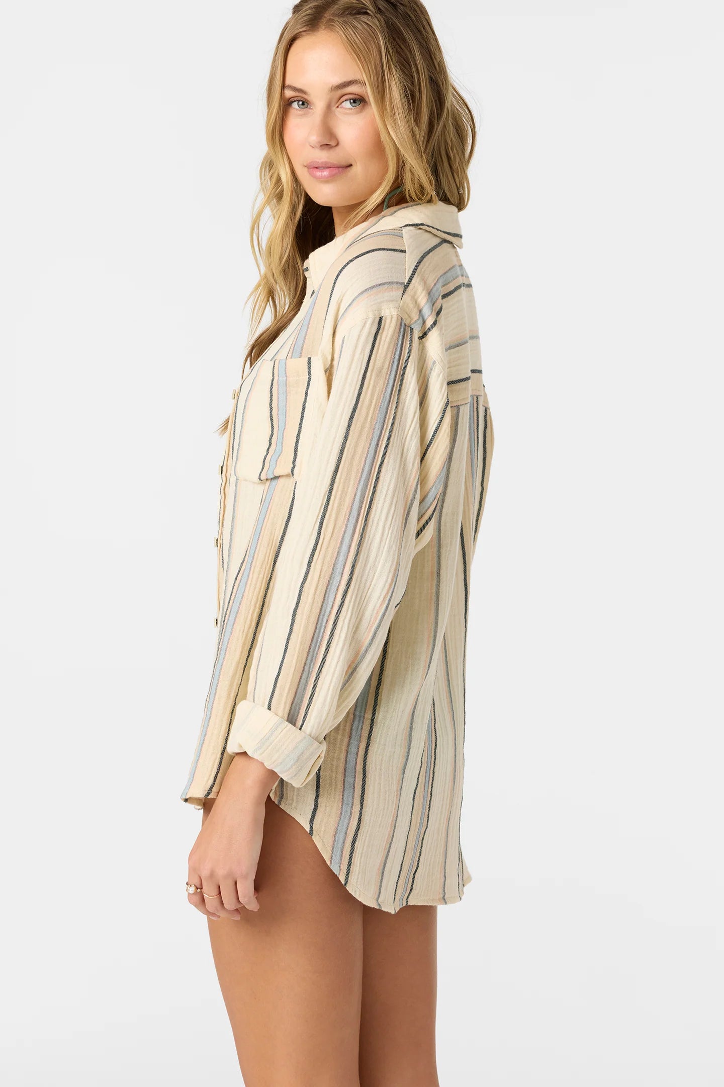 O'Neill Women's Leni Stripe Relaxed Long Sleeve Top