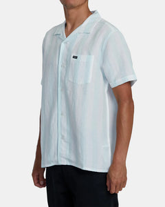 RVCA Herren Love Stripe Kurzarm-Gewebtes Hemd