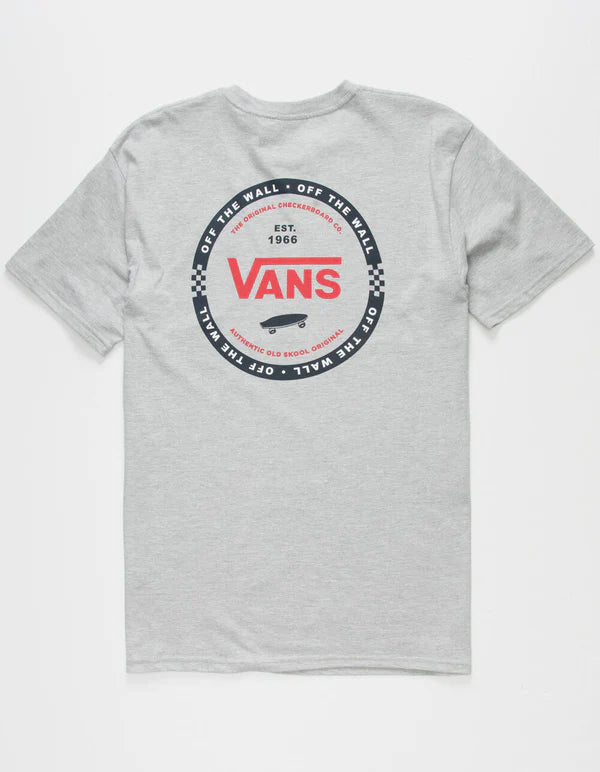 T-shirt à manches courtes à carreaux et logo Vans pour homme