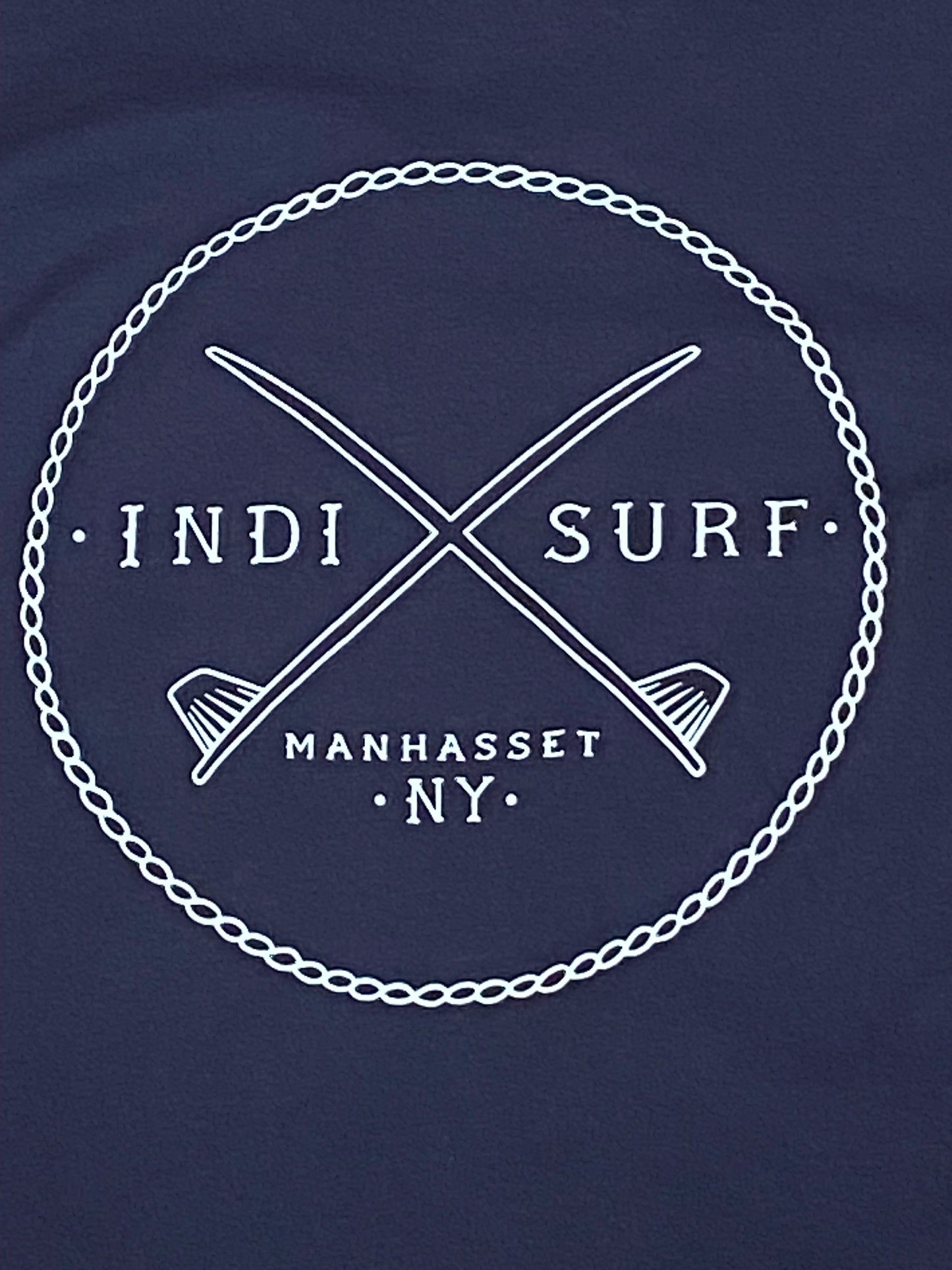 Indi Surf Mens Long Sleeve T-Shirt Navy/White Logo