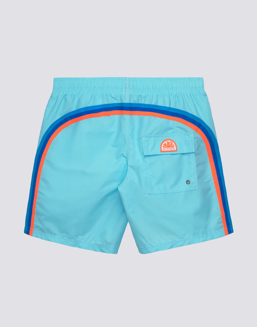 Sundek Mens 16" Mid-Length Elastic Waist Swim Trunk