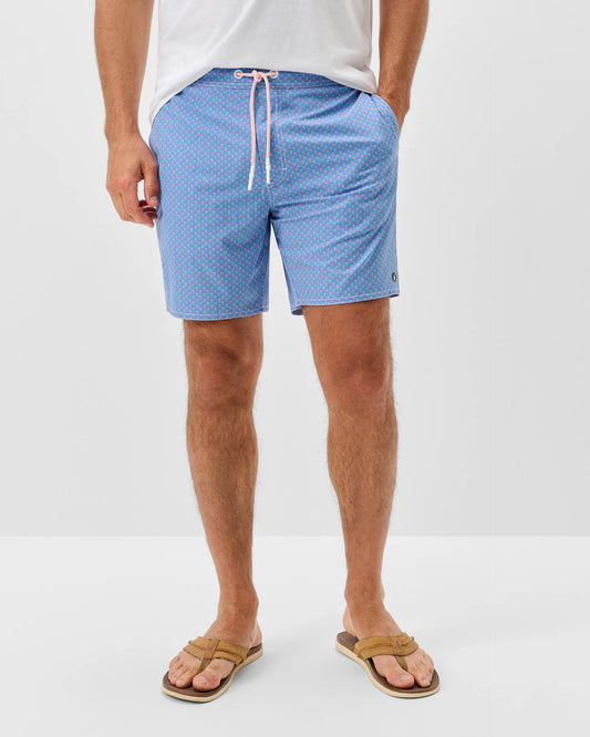 johnnie-O Mens Madeira Half Elastic 7" Surf Shorts
