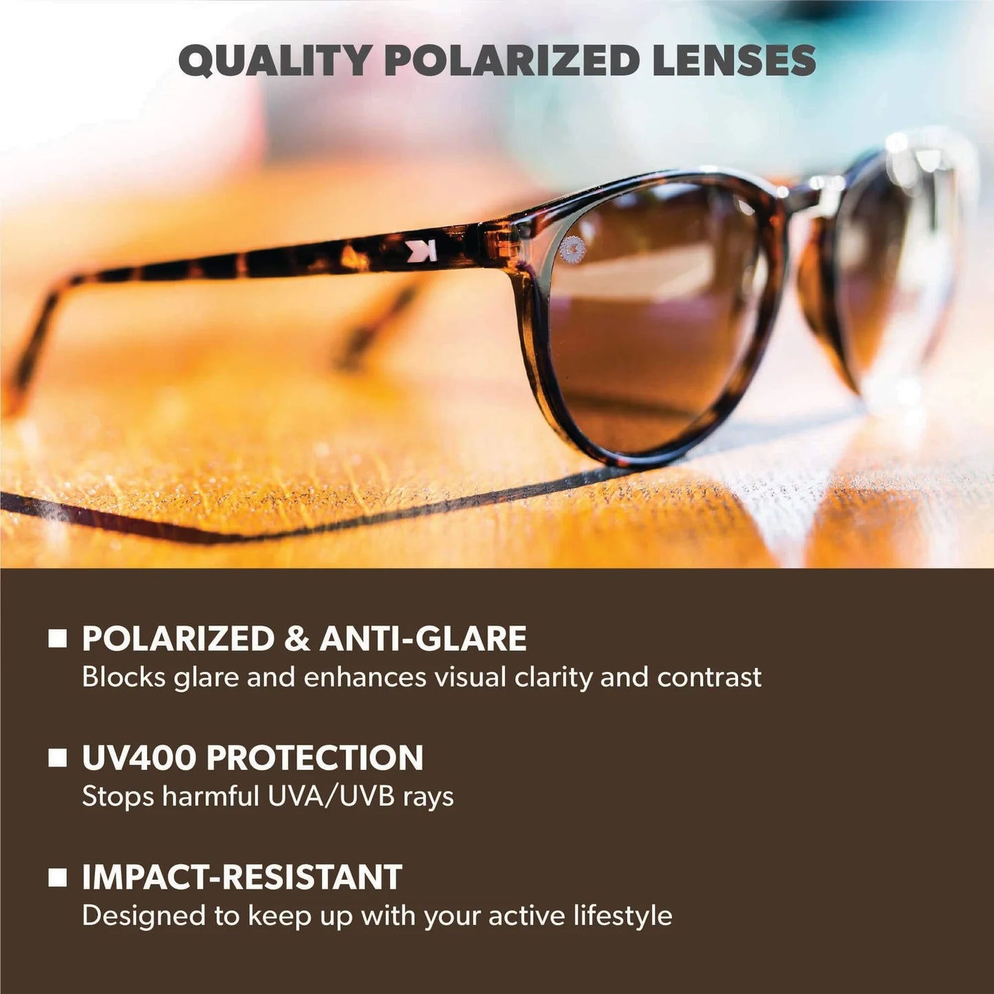 Knockaround Mai Tai Polarized Glossy Tortoise Shell/Amber Sunglasses