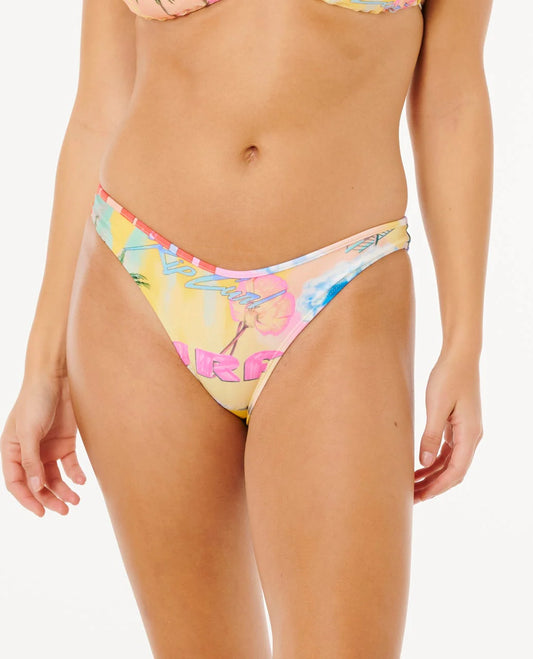 Rip Curl Women's Hotel Malibu Hi Leg Cheeky Bikini Bottom