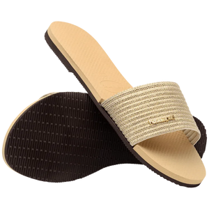 Havaianas Womens You Malta Metalic Slide Sandals