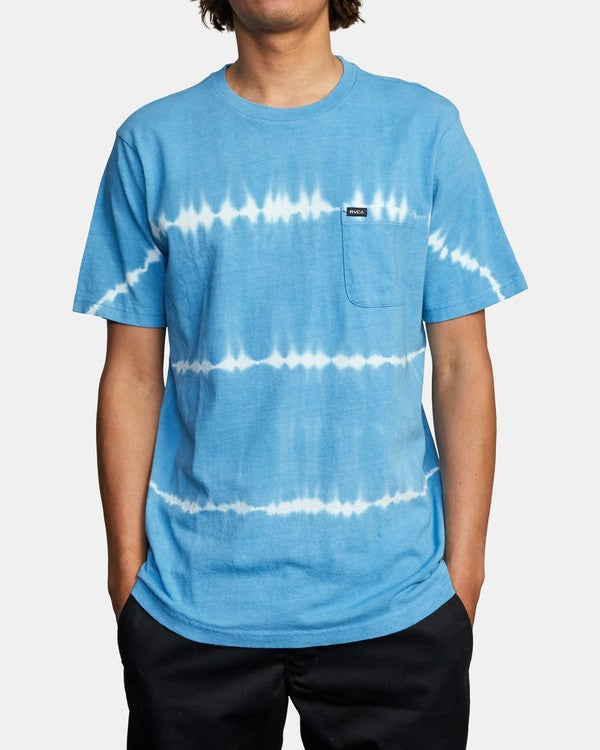 T-shirt à manches courtes Tie Dye Manic pour homme - BLEU FRANÇAIS : GRAND