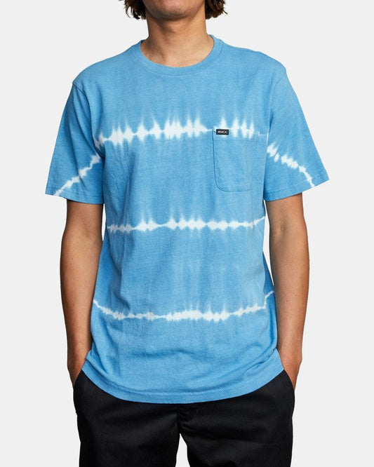 Manic HERREN Batik Kurzarm T-Shirt French Blue: Groß
