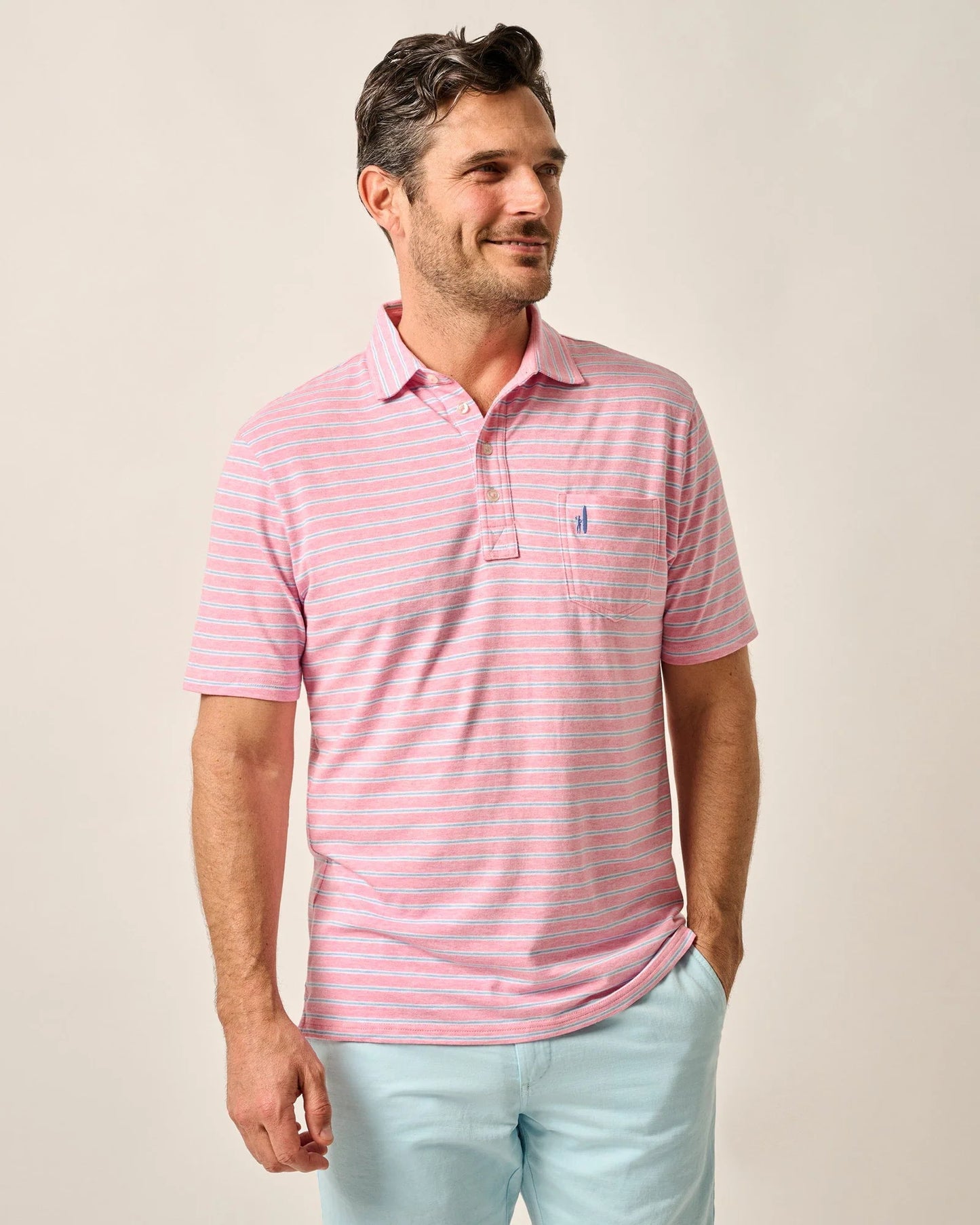 johnnie-O Mens Original 4-Button Polo - Matthis Stripe