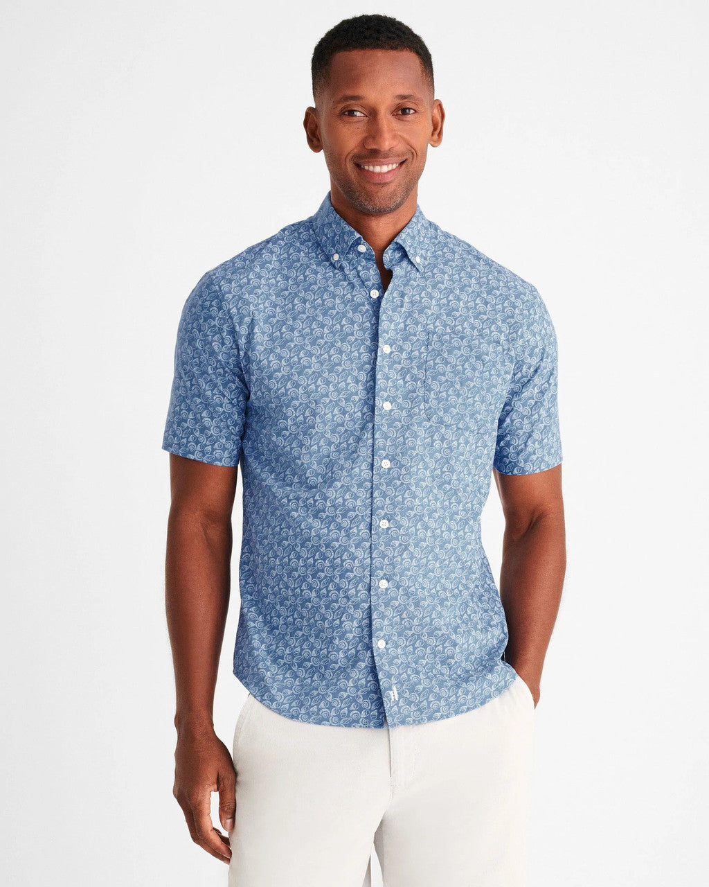 johnnie-O Mens Micah Short Sleeve Button Down Shirt