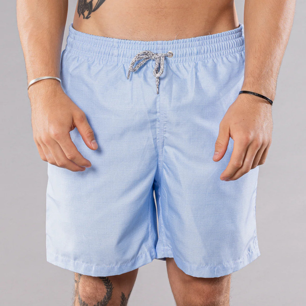 Michaels Mens Solid Linen Cyclist Swim Trunks