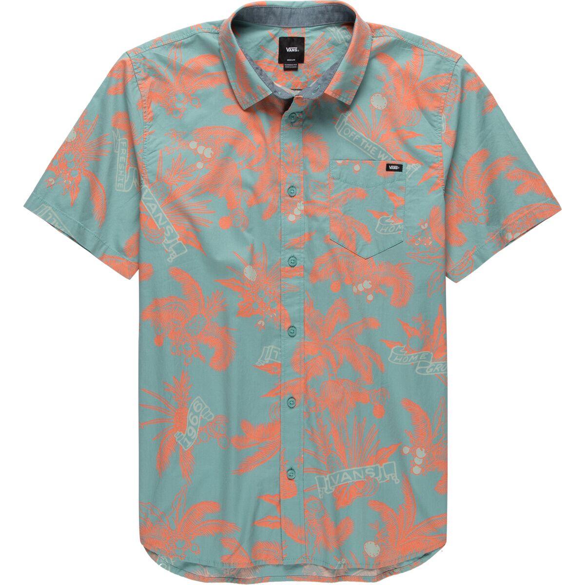 Vans Men's Market Print Short Sleeve Button Up Shirt