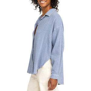 Chemise boutonnée à manches longues délavée Morning Time de Roxy pour femme