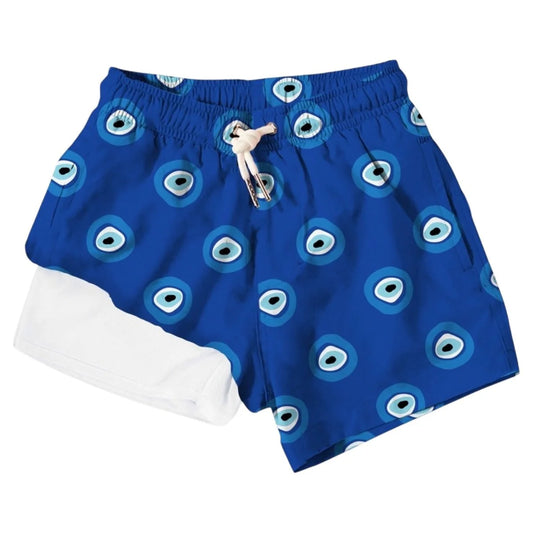 Bermies Boys Mykonos Swim Trunks w/Compression Liner