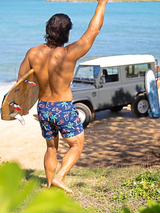 Maillot de bain classique doublé à lumières néon pour hommes Chubbies