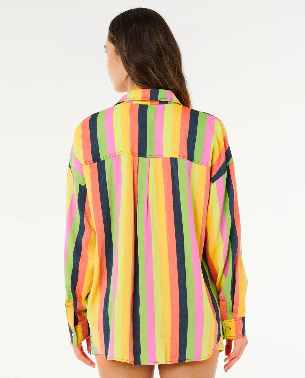 Rip Curl Women's Farm Rio Neon Stripe Relaxed Shirt
