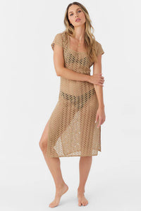O'Neill Womens Nina Lace Up Midi Cover-Up Dress