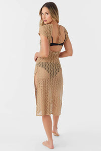 O'Neill Womens Nina Lace Up Midi Cover-Up Dress