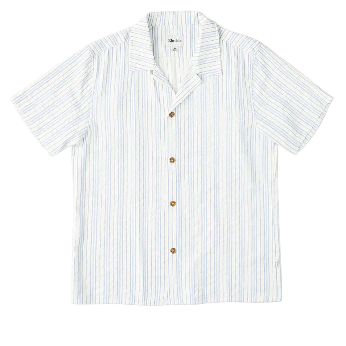 Rhythm Men's Novelty Stripe Short Sleeve Button up Shirt