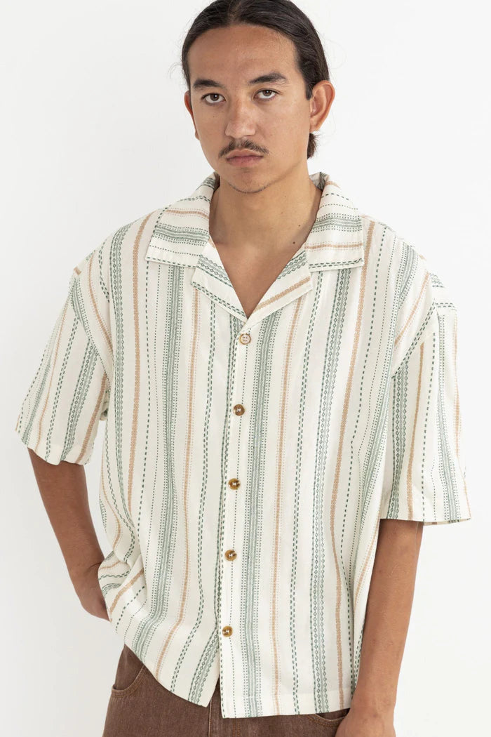 Rhythm Mens Relaxed Stripe Short Sleeve Shirt