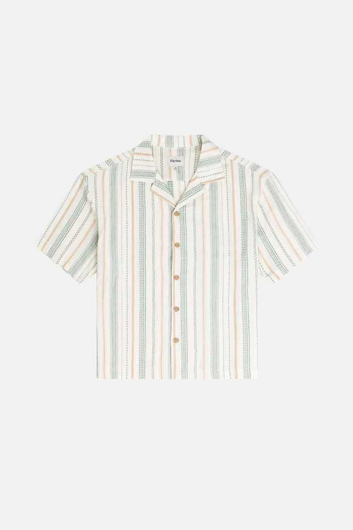 Rhythm Mens Relaxed Stripe Short Sleeve Shirt