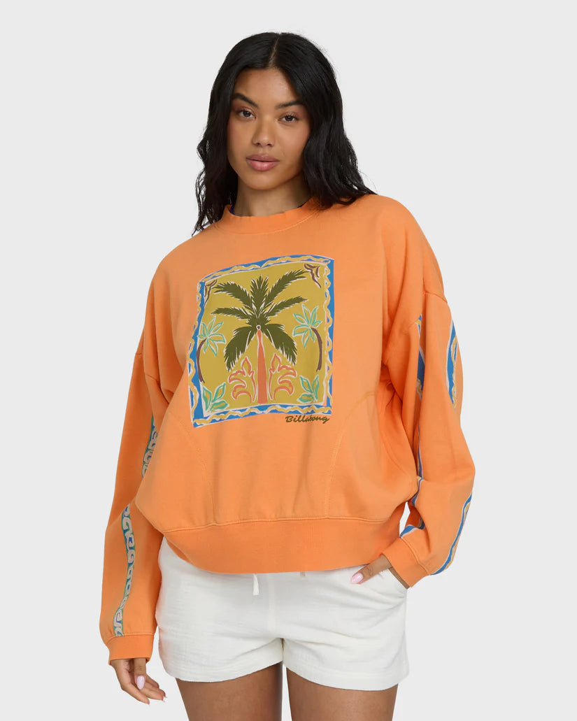 Billabong Women's Palm Rio Crewneck Sweatshirt