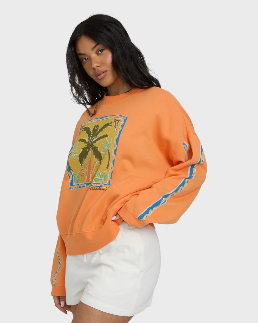 Billabong Women's Palm Rio Crewneck Sweatshirt