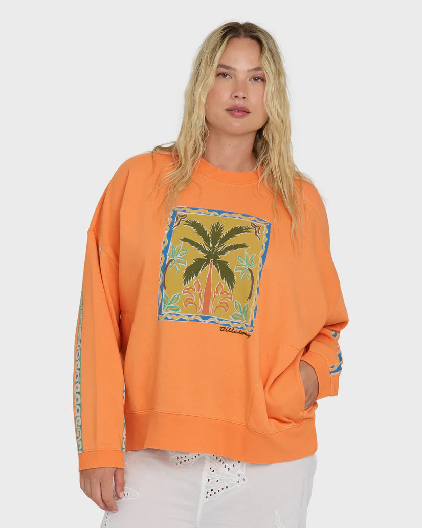 Billabong Women's Palm Rio Crewneck Sweatshirt