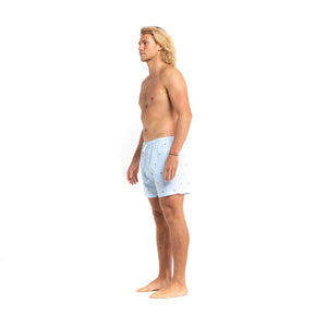 Bermies Herren – Klassische Badehose mit Palmenstreifen, Blau