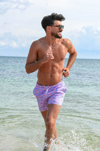 Charger l&#39;image dans la galerie, Bermies Maillot de bain classique pour homme avec doublure Pink Sharks