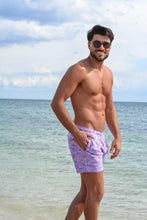 Charger l&#39;image dans la galerie, Bermies Maillot de bain classique pour homme avec doublure Pink Sharks