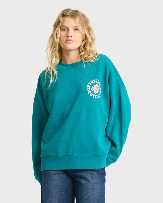 Billabong Women's  Pinky Keen Palm Crewneck Sweatshirt