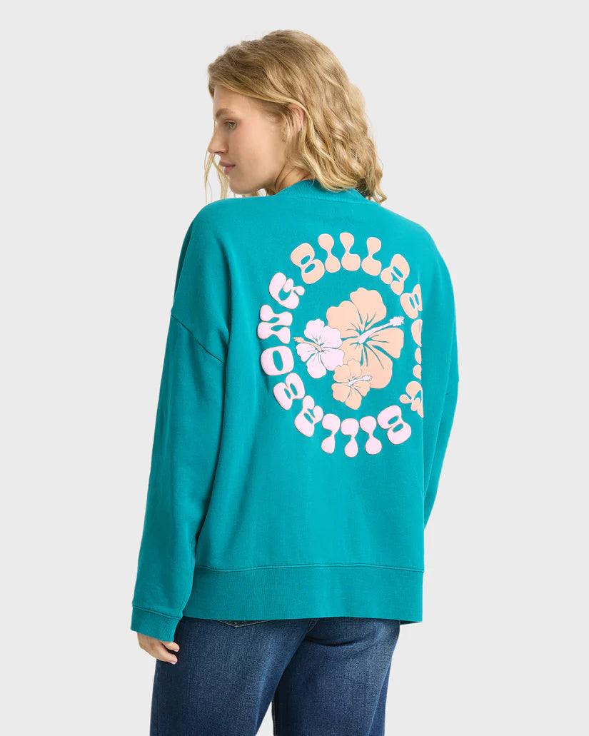 Billabong Women's  Pinky Keen Palm Crewneck Sweatshirt