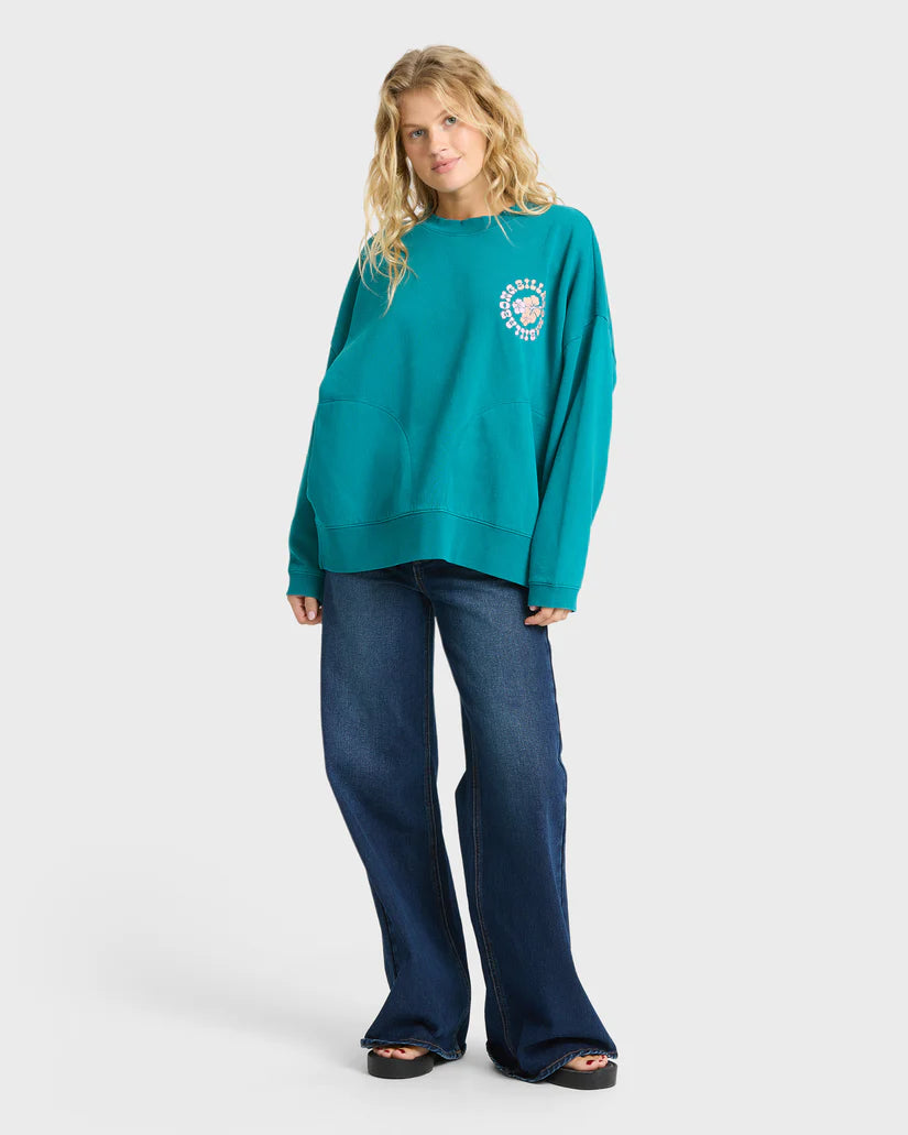 Billabong Women's  Pinky Keen Palm Crewneck Sweatshirt