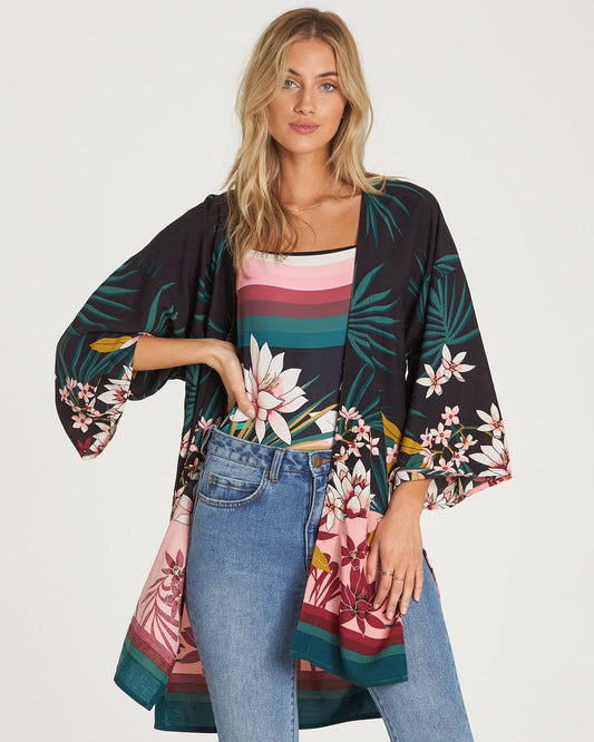 Haut kimono Billabong Paradise Palms pour femme