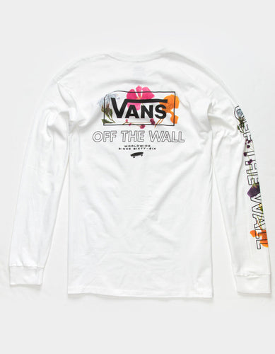 T-shirt à manches longues à imprimé floral pressé Vans pour homme