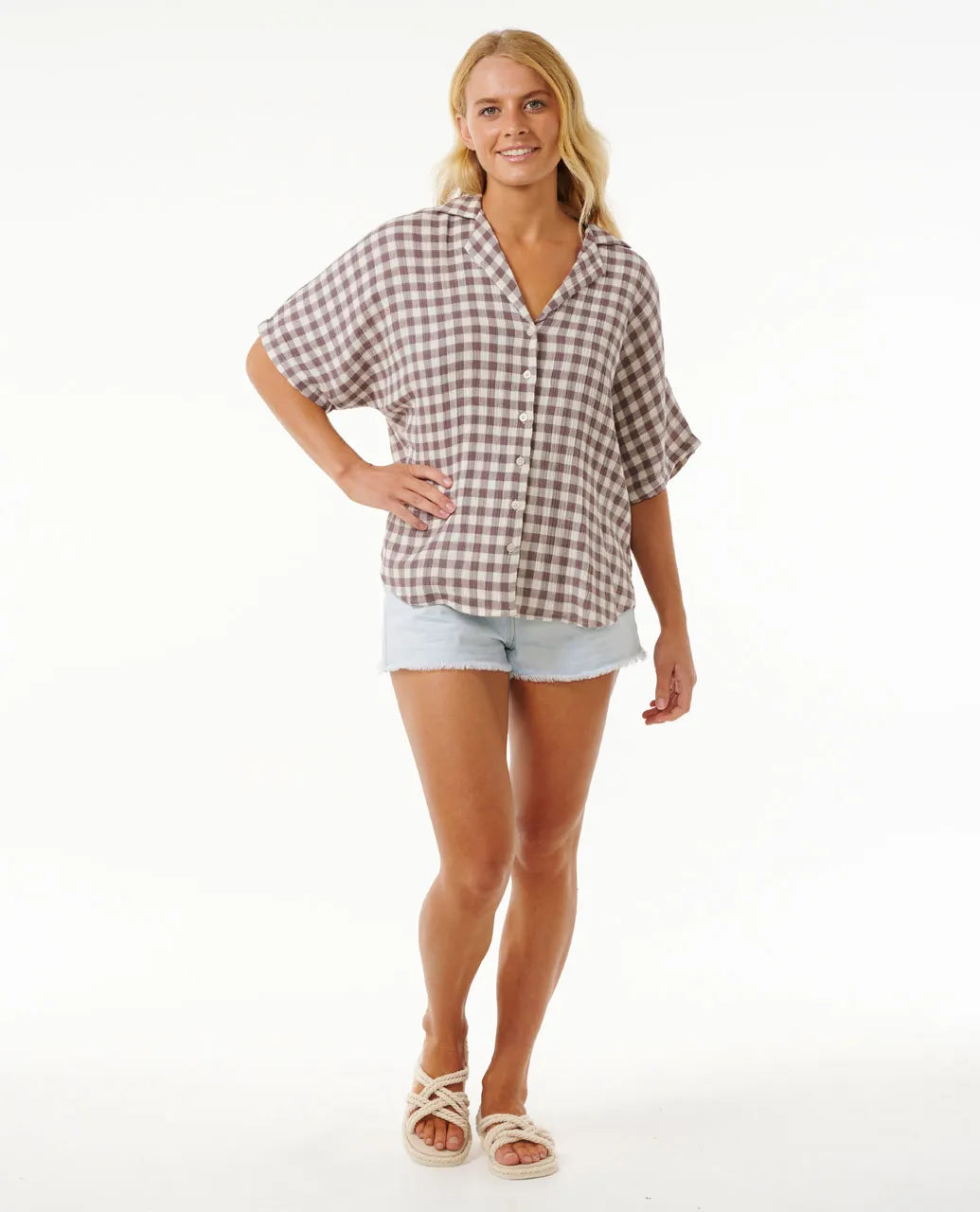 Chemise à carreaux de surf haut de gamme Rip Curl pour femme