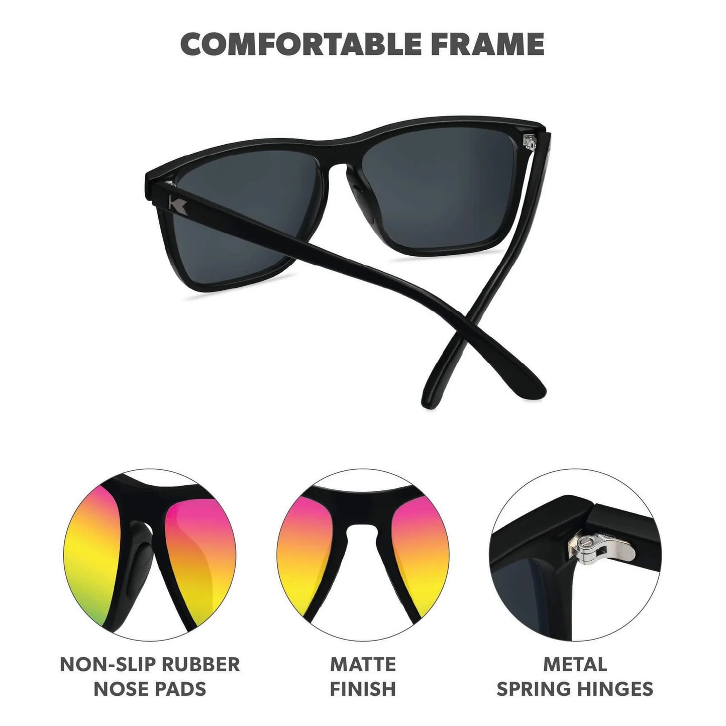Knockaround Fast Lanes Sport Sunglasses Rainbow / Black