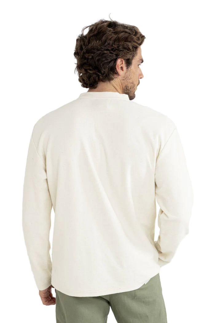 Rhythm Mens Vintage Terry Long Sleeve Henley