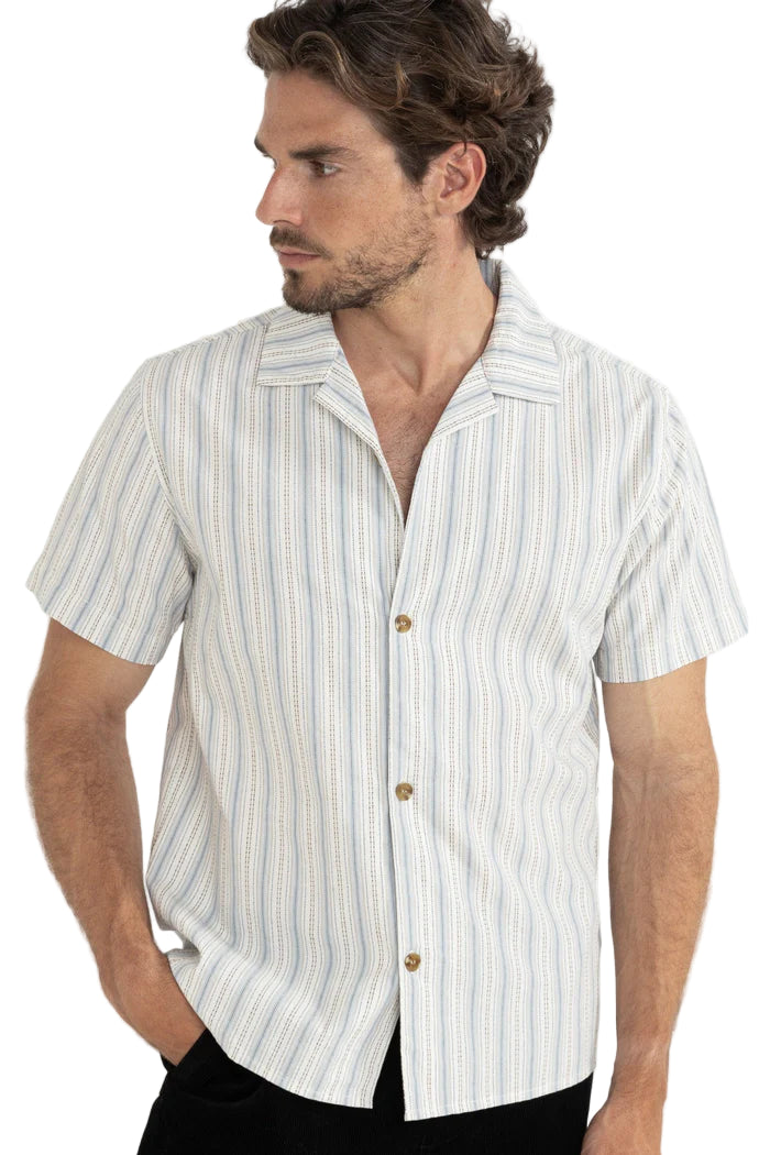 Rhythm Mens Vacation Stripe Short Sleeve Shirt