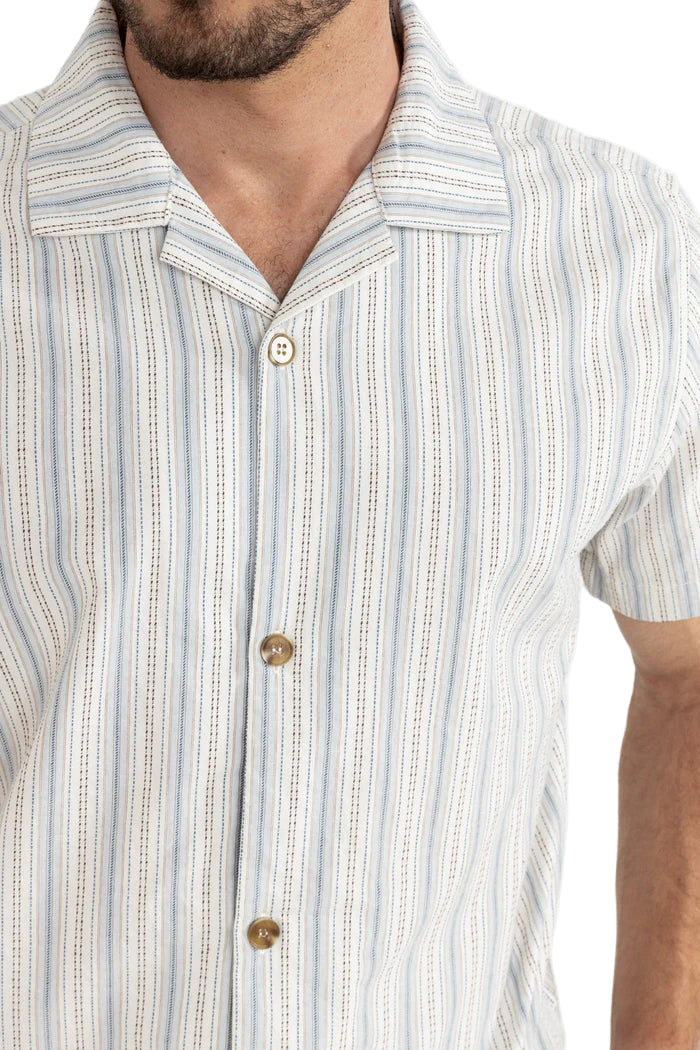 Rhythm Mens Vacation Stripe Short Sleeve Shirt