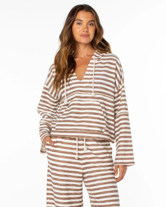 Roxy Women's Rich Coast Stripe Pull Over Hoodie