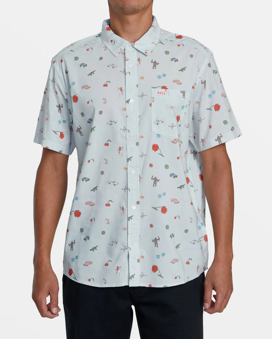 RVCA Men's Luke P Short Sleeve Woven Shirt