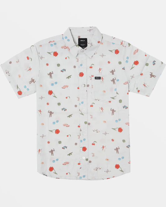 RVCA Boys' Luke P Short Sleeve Woven Shirt