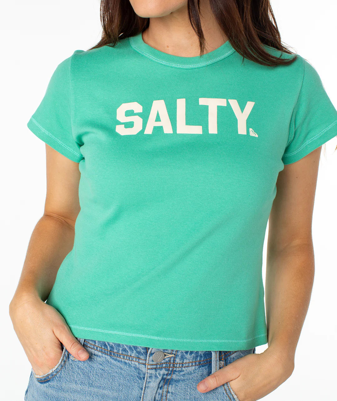 Roxy Womens Salty 90s College Baby T-Shirt