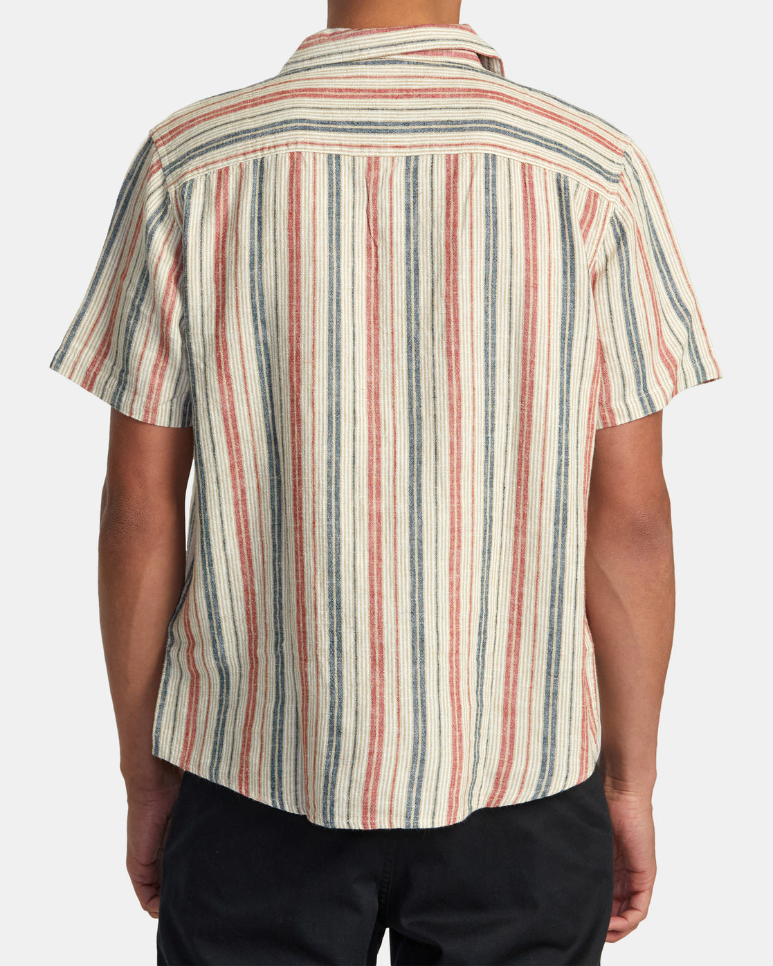 RVCA Herren Satellite Stripe Kurzarmhemd